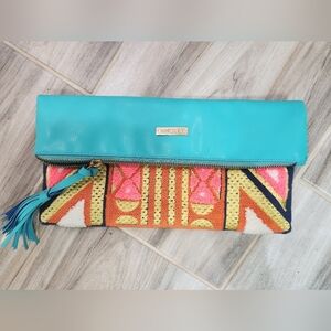 Chumbak Carnival Tent Embroidered Foldover Clutch Purse